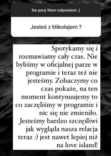 Mikołaj i Patrycja z "Love Island" nie są razem? Uczestniczka show zabrała głos