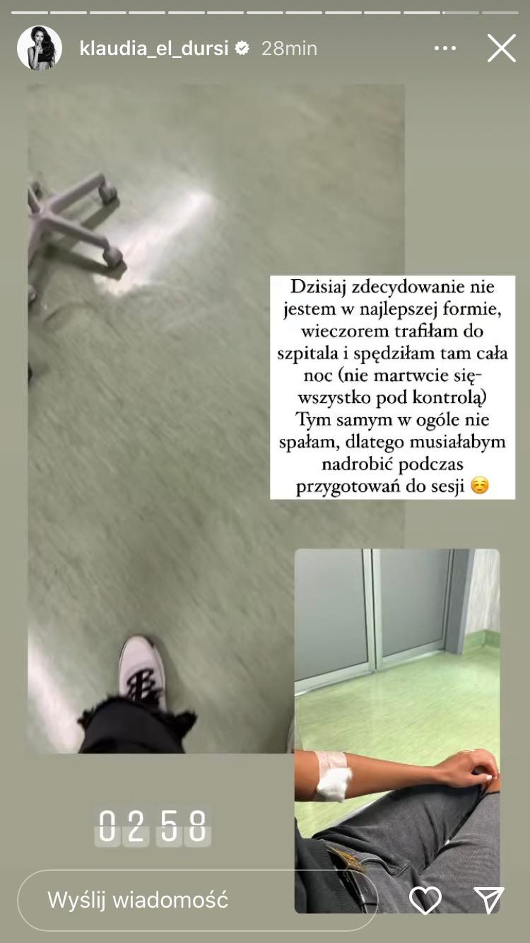Klaudia El Dursi o wizycie w szpitalu: "Dzisiaj zdecydowanie nie jestem w najlepszej formie"