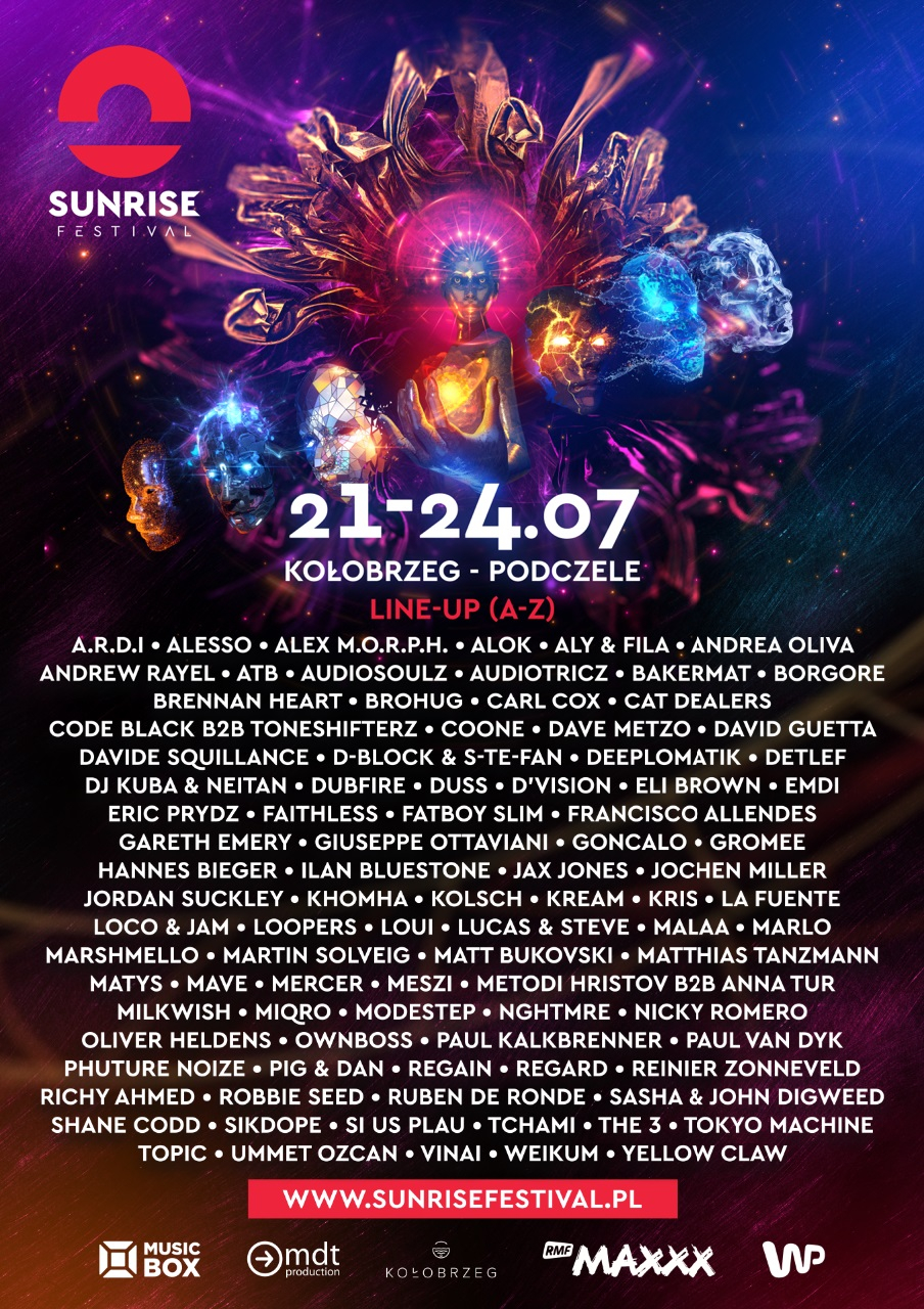 Znamy pełny lineup Sunrise Festival 2022! Blisko 100 największych gwiazd muzyki elektronicznej!