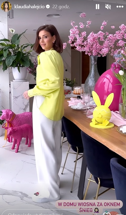 Klaudia Halejcio  chwali się drogimi dekoracjami willi. Jest wielkanocnie i luksusowo [FOTO]