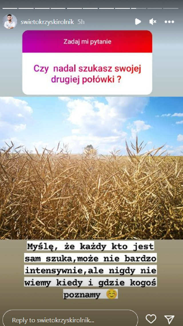 Tomasz z "Rolnik szuka żony 9" po rozstaniu z Kasią. Tak odpowiedział na pytanie o "drugą połówkę"