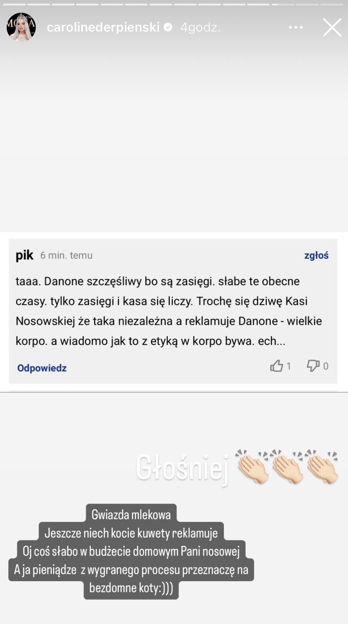 Caroline Derpienski ostro o Katarzynie Nosowskiej: "Gwiazda mlekowa" [FOTO]