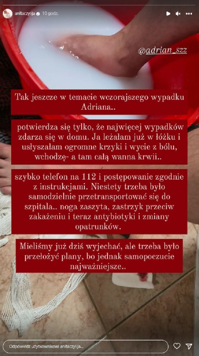 Wypadek Adriana z programu "Ślub od pierwszego wejrzenia". Wszystko działo się w domu! "Stopa pozszywana"
