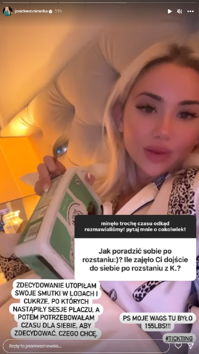 Josie z "Love Island" otworzyła się na temat rozstania. Wprost pisze o wylanych łzach 