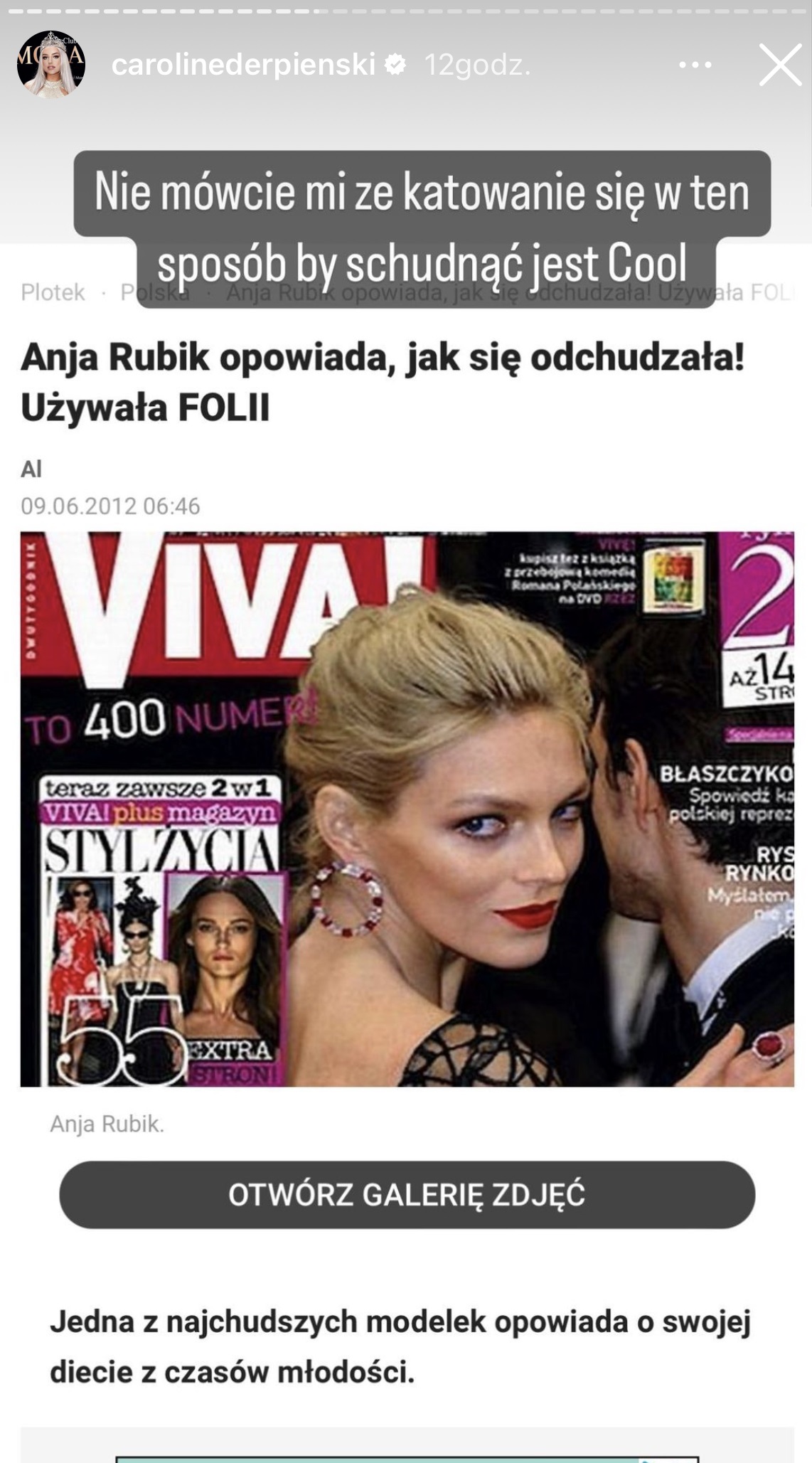 Caroline Derpienski nazwała Anję Rubik "szkieletorem". "Nie szanuję tego"