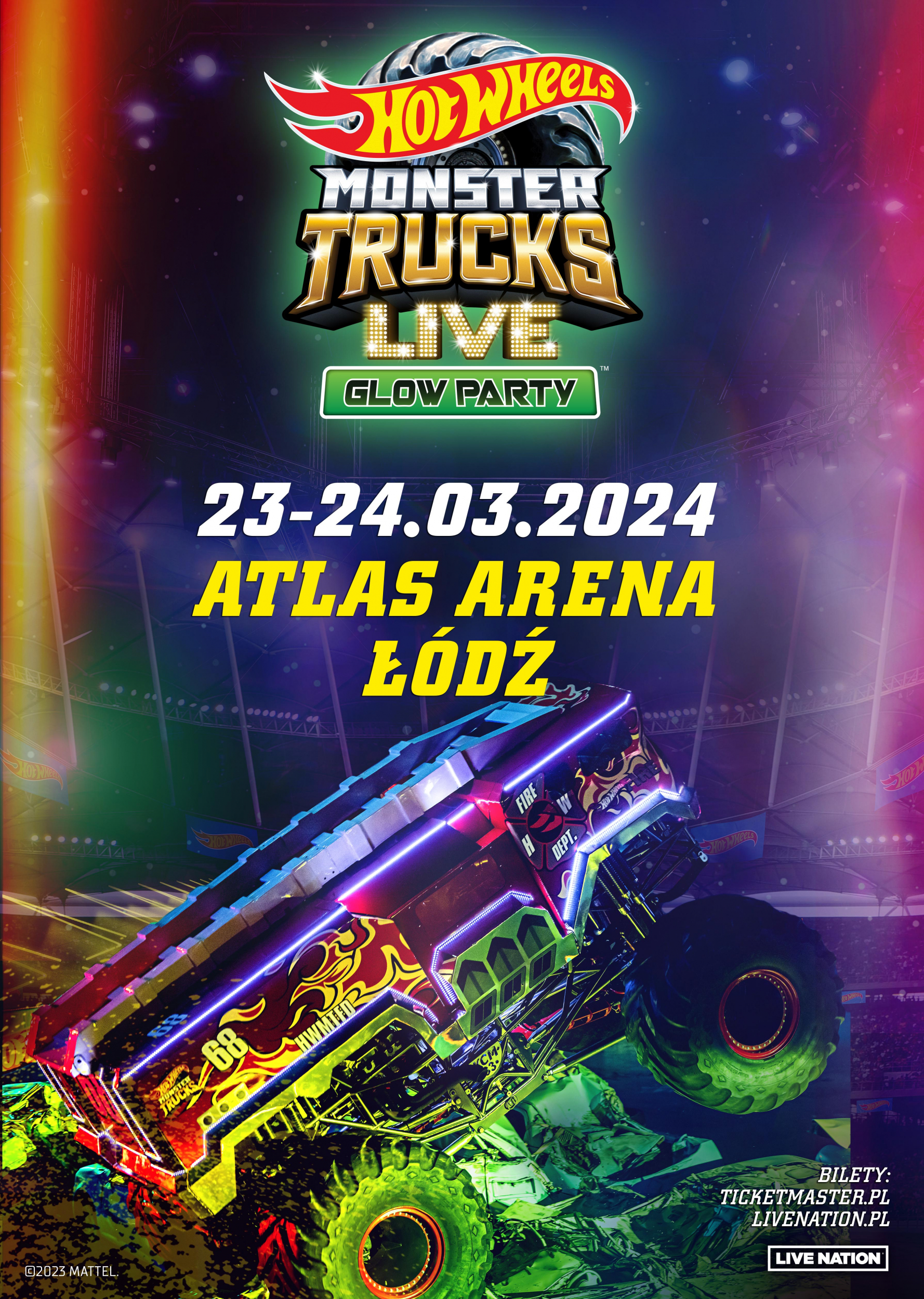 Międzynarodowa trasa wjeżdża do Łodzi z ekscytującymi Hot Wheels Monster Trucks. Wspaniała zabawa dla całej rodziny!