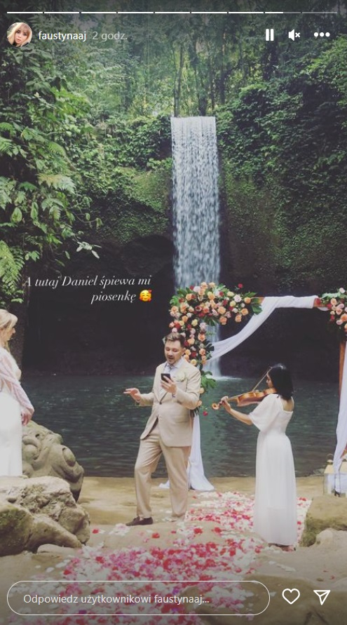 Syn Martyniuka wziął drugi ślub. Daniel ożenił się z Justyną na Bali! Były płatki kwiatów, wodospad i piosenka dla żony... 