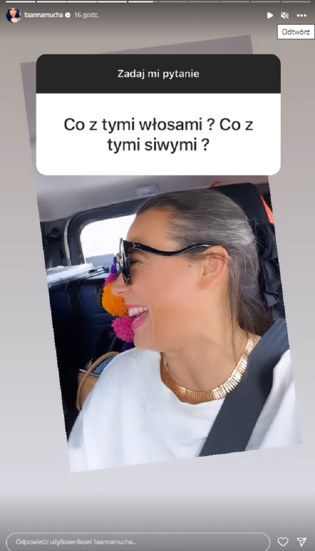 Anna Mucha zapytana o siwiznę. Aktorka wymownie komentuje 