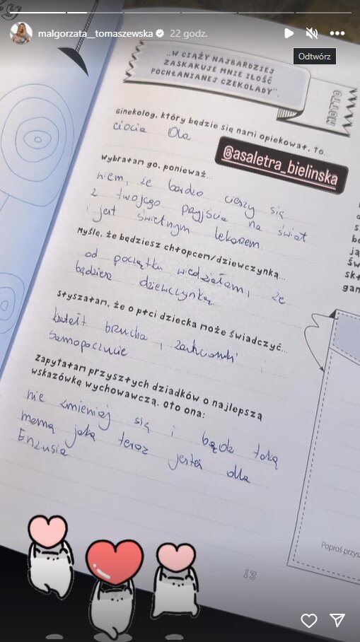 Małgorzata Tomaszewska prowadzi specjalny projekt. Robi to dla córeczki