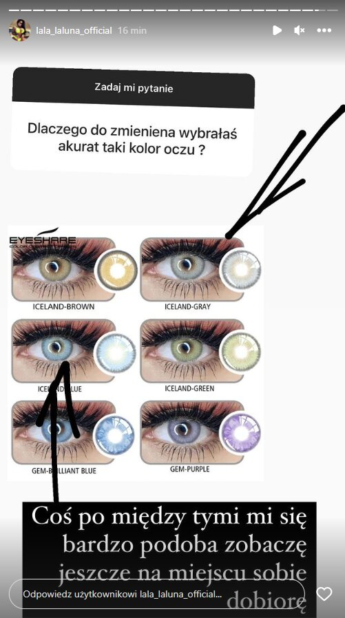 Laluna podda się zabiegowi zmiany koloru oczu! Pokazała, jaki efekt chce uzyskać
