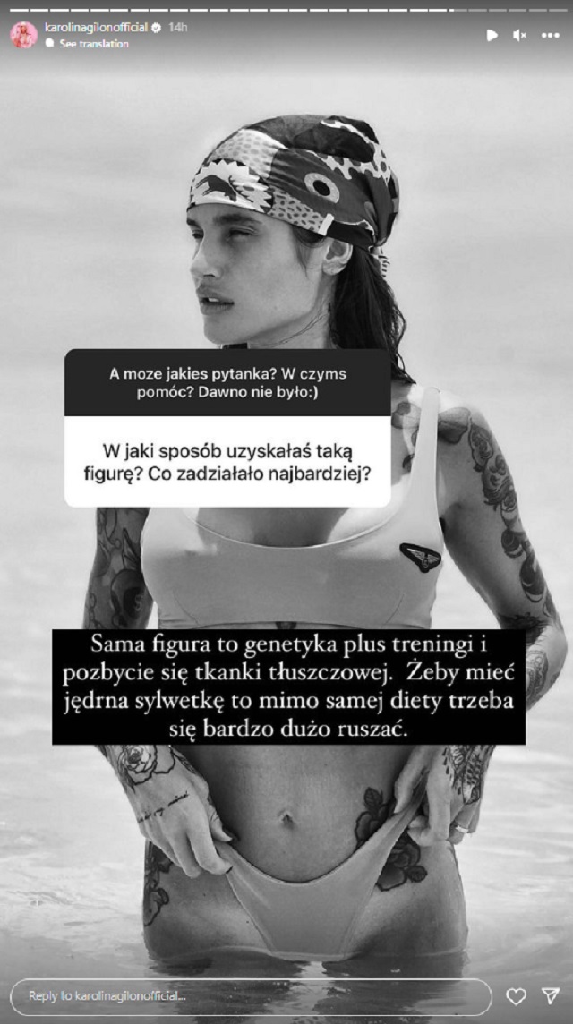 Karolina Gilon odsłoniła wytatuowane ciało, pozując w stroju kąpielowym. Tak opowiedziała o metamorfozie 