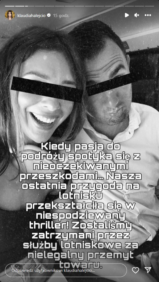 Klaudia Halejcio i jej narzeczony zostali zatrzymani na lotnisku. Za "nielegalny przemyt towaru" [FOTO]