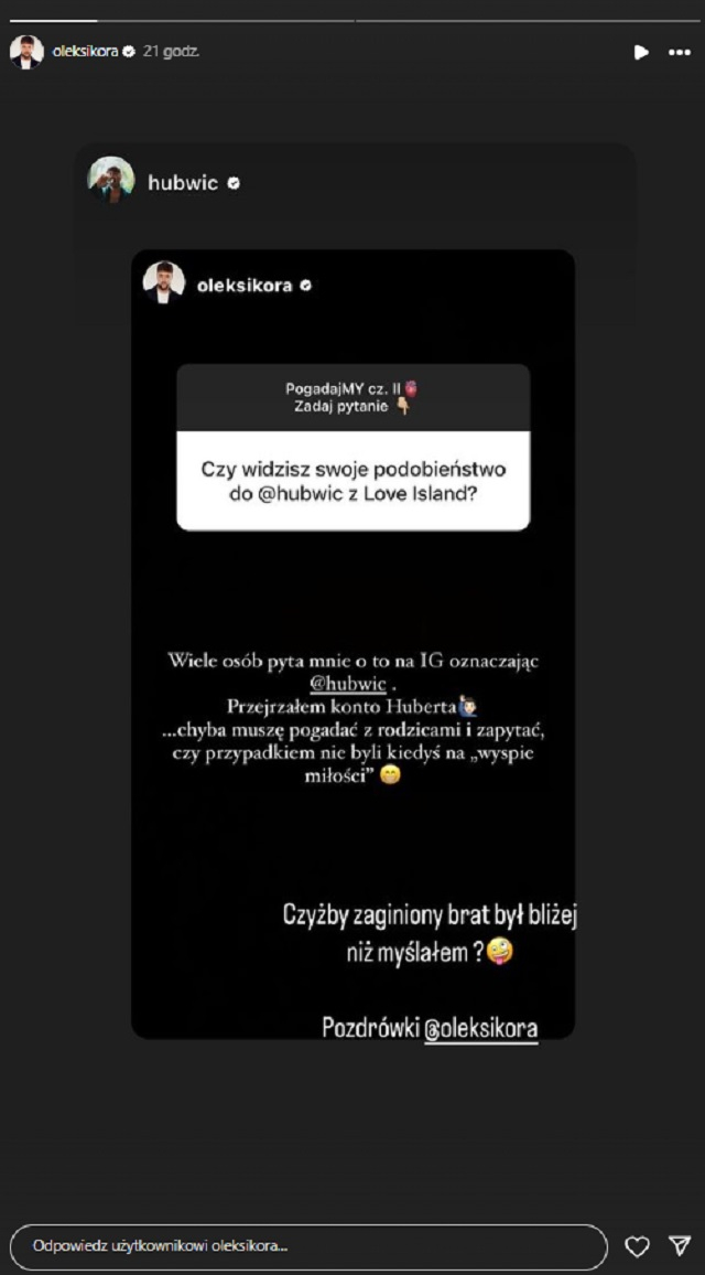 Internauci wychwycili uderzające podobieństwo Aleksandra Sikory do uczestnika "Love Island". Prezenter komentuje! 