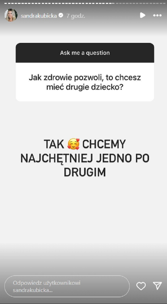 Sandra Kubicka niedawno ogłosiła, że jest w ciąży. Teraz wprost pisze o drugim dziecku!