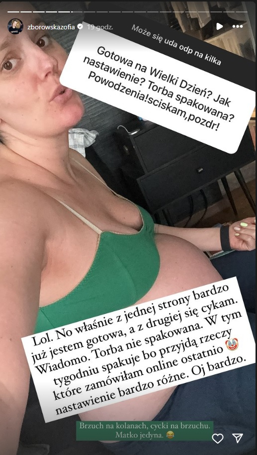 Zofia Zborowska przygotowuje się do porodu. "Nastawienie bardzo różne"