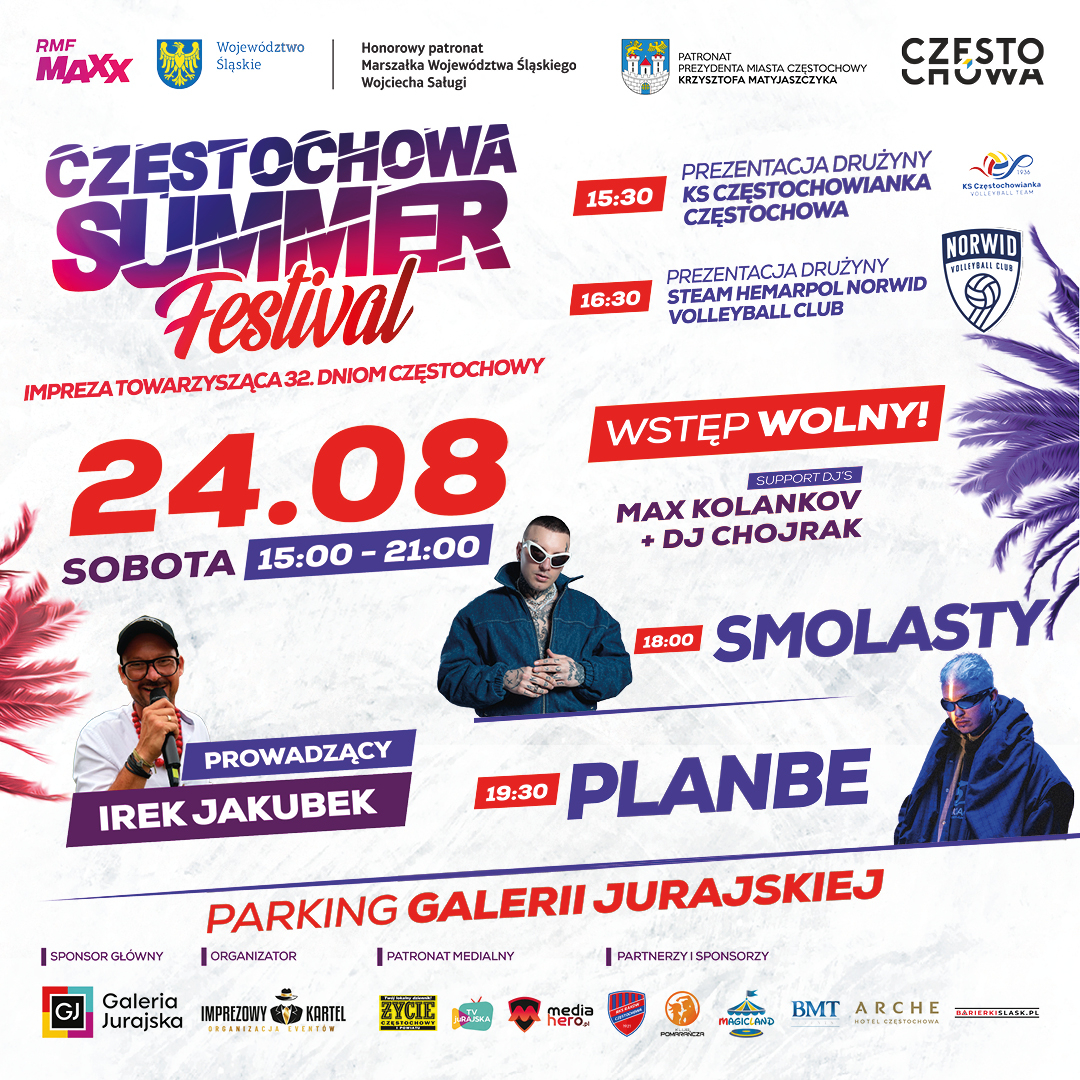 Smolasty i PlanBe na „Częstochowa Summer Festival”. Zbliża się finałowy koncert!