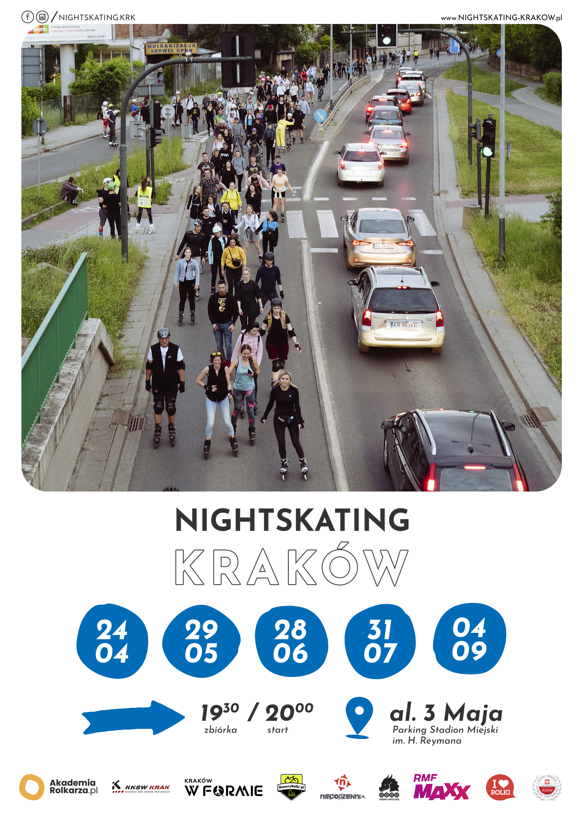 Nightskating Kraków 2025 – ruszamy w nowy sezon nocnych przejazdów!