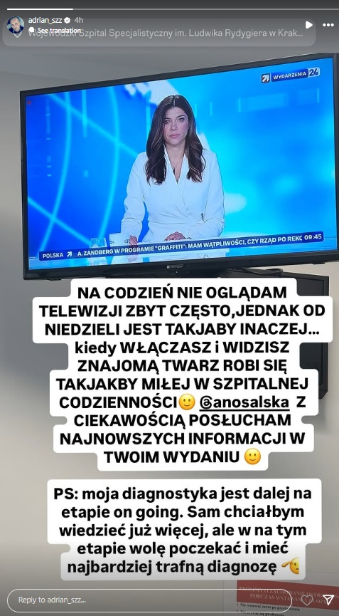Adrian ze „Ślubu od pierwszego wejrzenia” w szpitalu. Zamieścił nowy komentarz