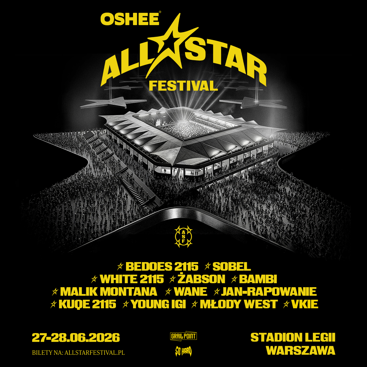 OSHEE ALL STAR FESTIVAL. Stadion Legii Warszawa gospodarzem największego rapowego weekendu tego lata